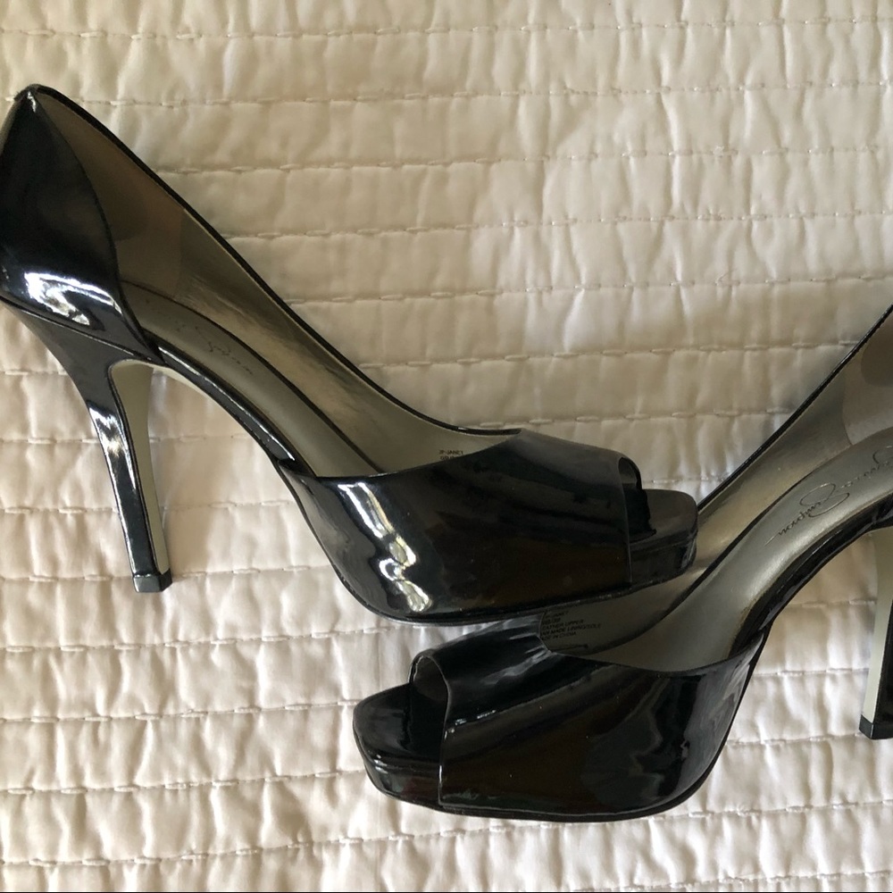 Black Jessica Simpson Open Toed Heels